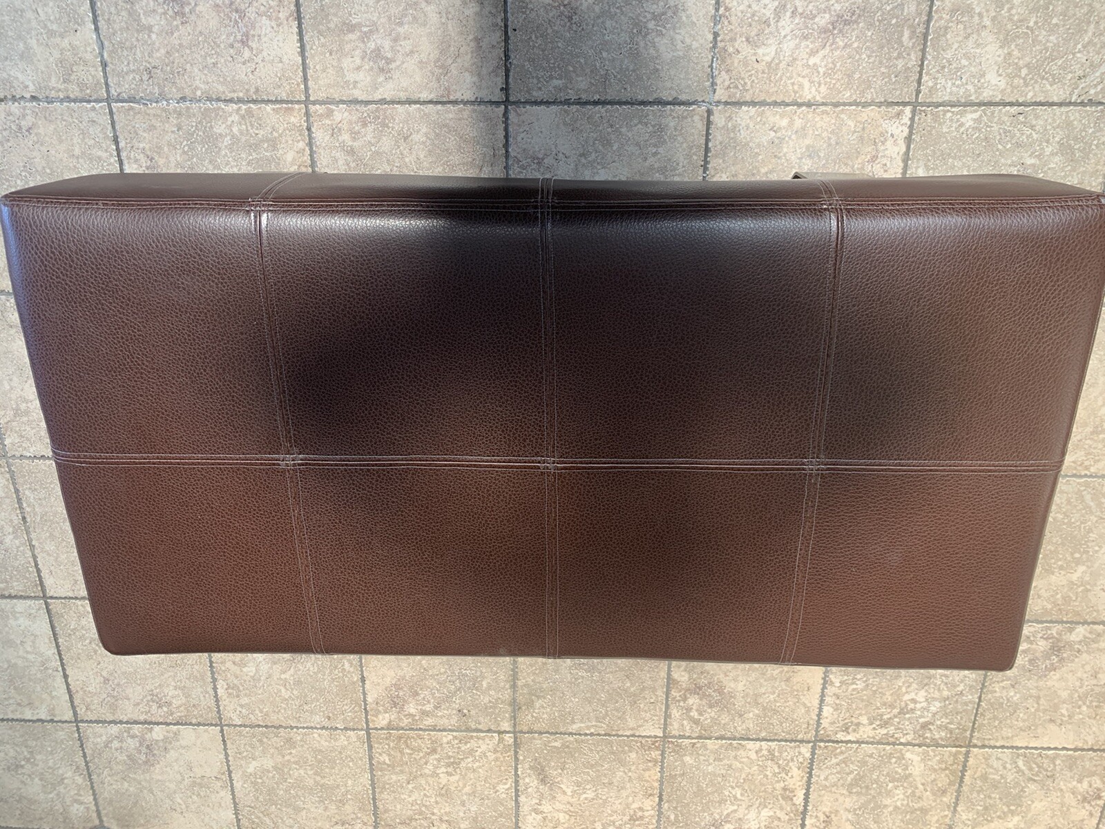 Leather Bench- Dark Brown