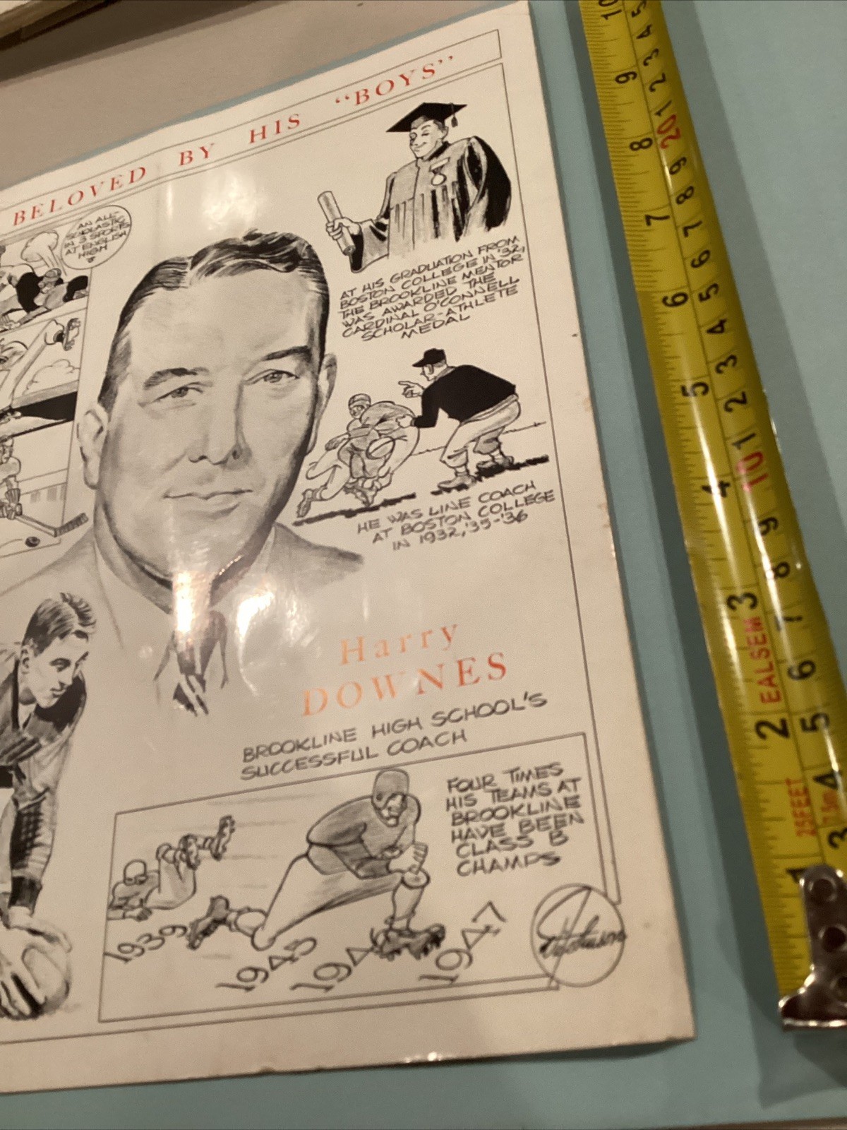1954 Harry Downes Brookline HS Appreciation Dinner Program Swede Nelson Coll