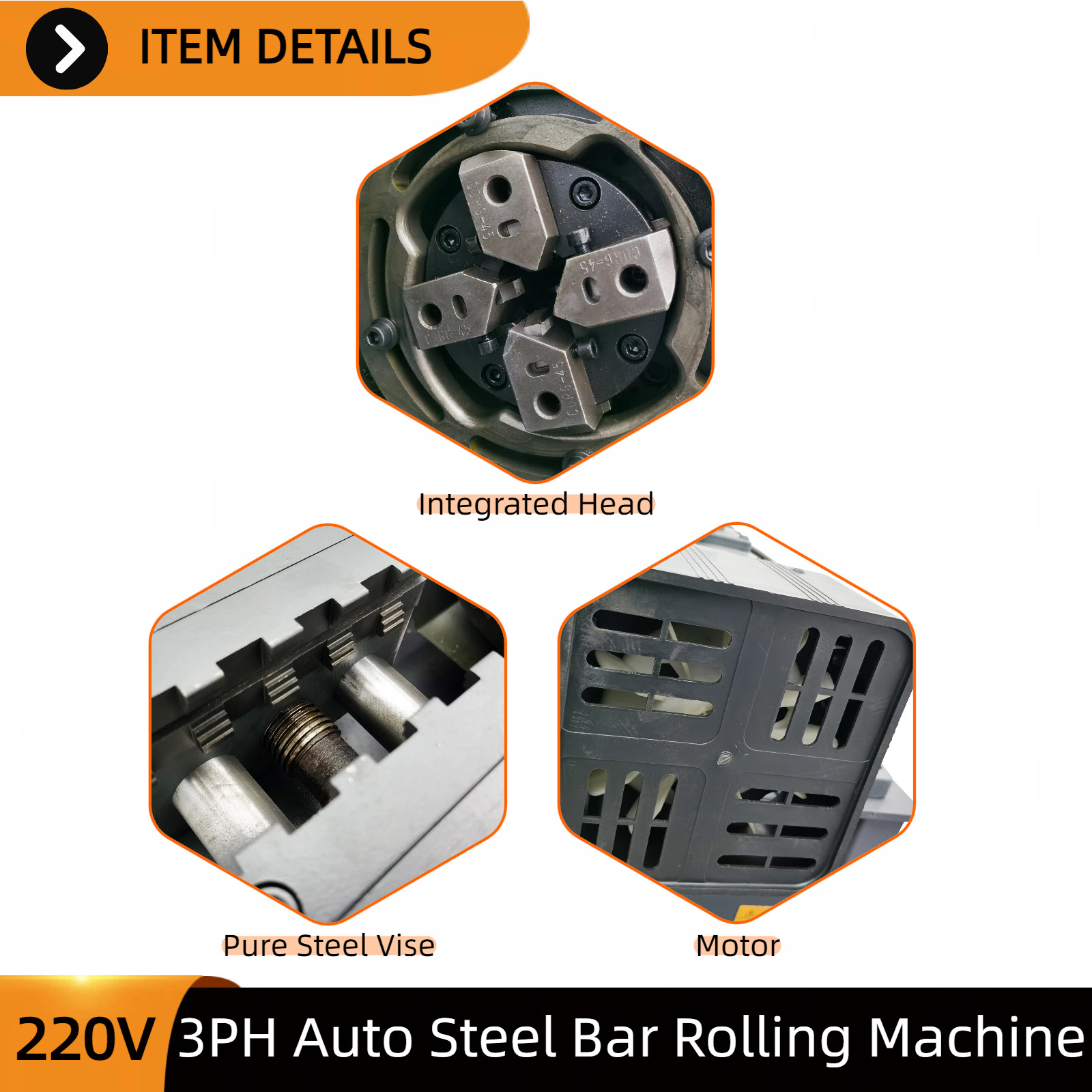 220V 3PH Automatic Rebar Thread Rolling Machine Rebar Peeling & Threading Tool