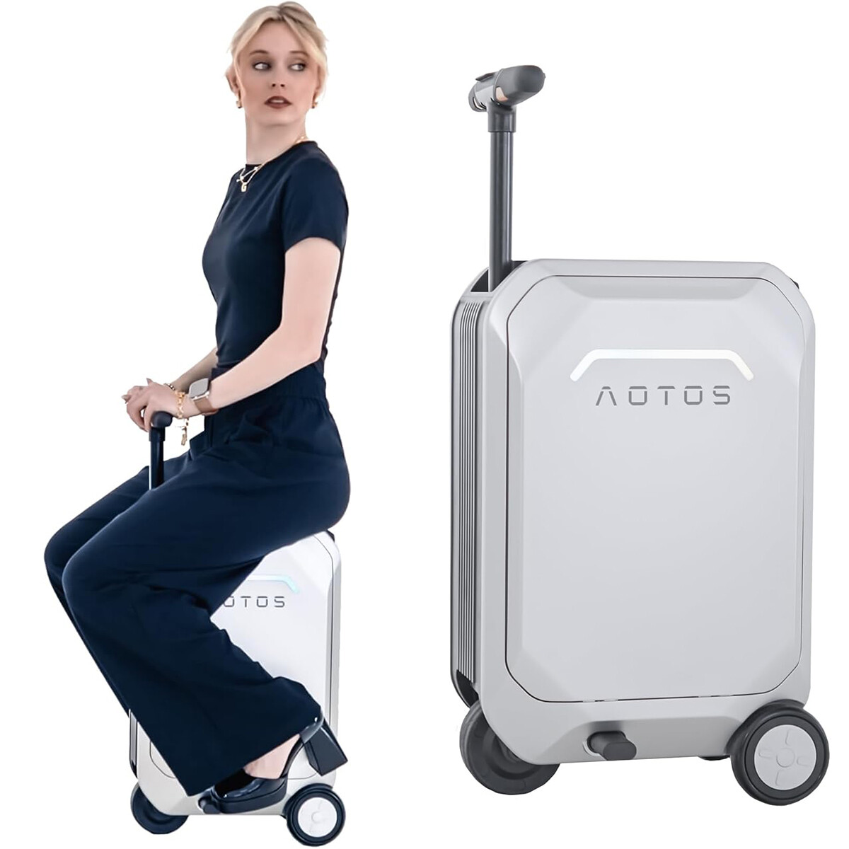 AOTOS 20'' Smart Rideable Suitcase 31L Electric Luggage Scooter For Travel APP