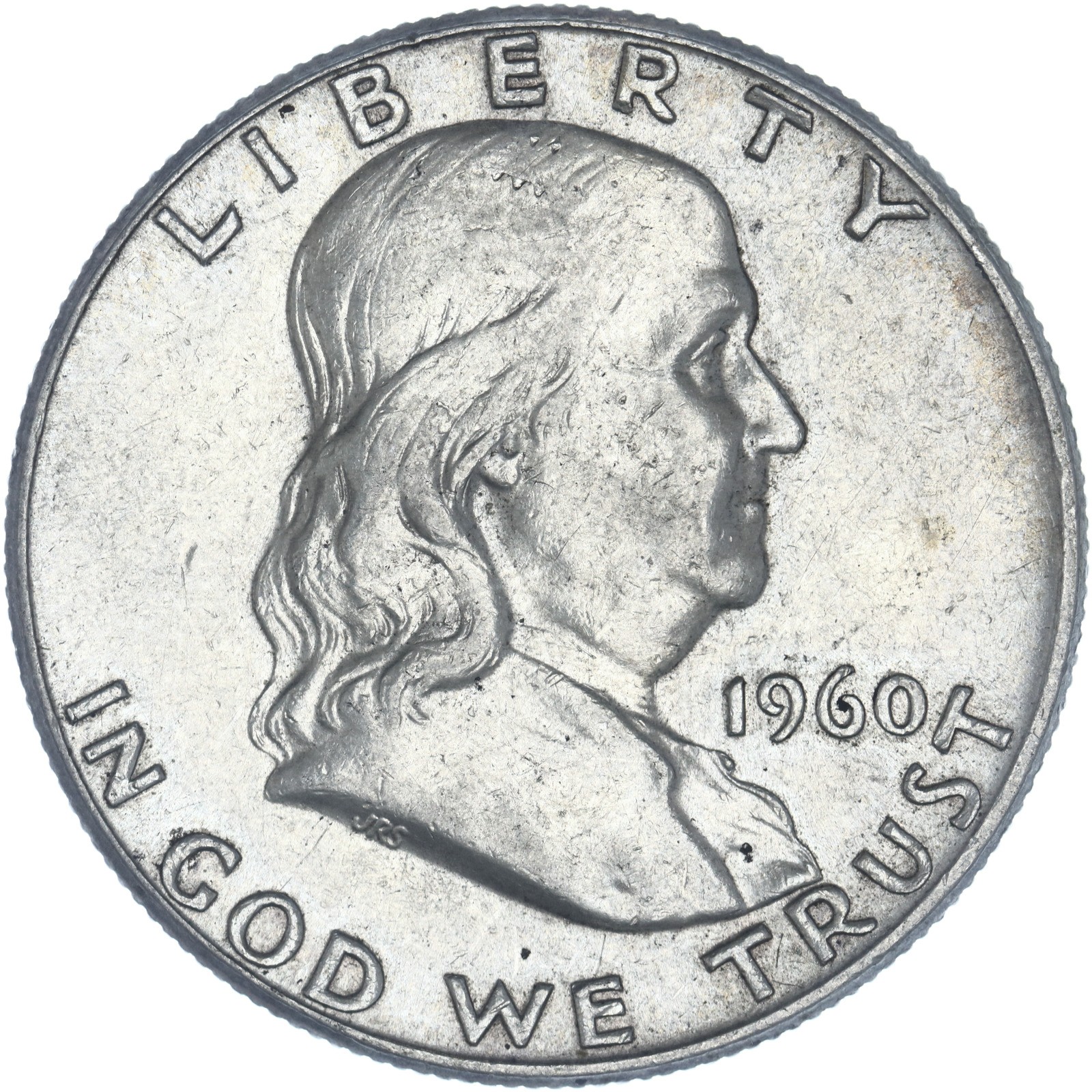 1960 (P) Franklin Half Dollar About Uncirculated 90% Silver See Pics H149