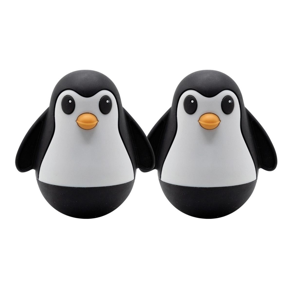 Jellystone Designs Silicone Penguin Wobble with Chimes - Set of 2