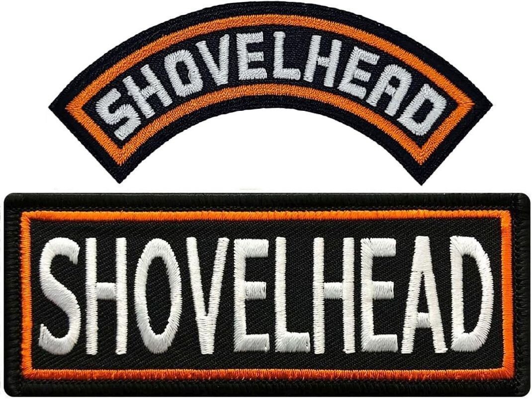 Shovelhead Embroidered Biker Chopper Patch | 2PC iron on Sew