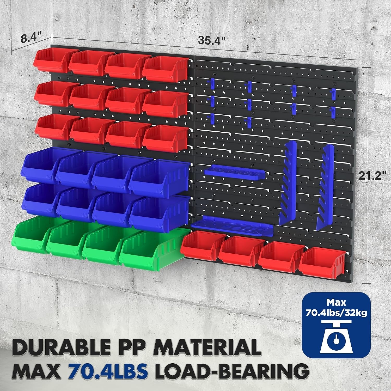 Versatile Pegboard Organizer: 44PC Tool Storage for Craft & Garage Spaces