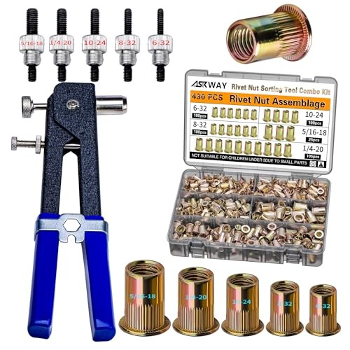 Imperial Rivet Nut Tool Kit 430pcs, SAE Rivet Nut SAE Carbon Steel 430PCS