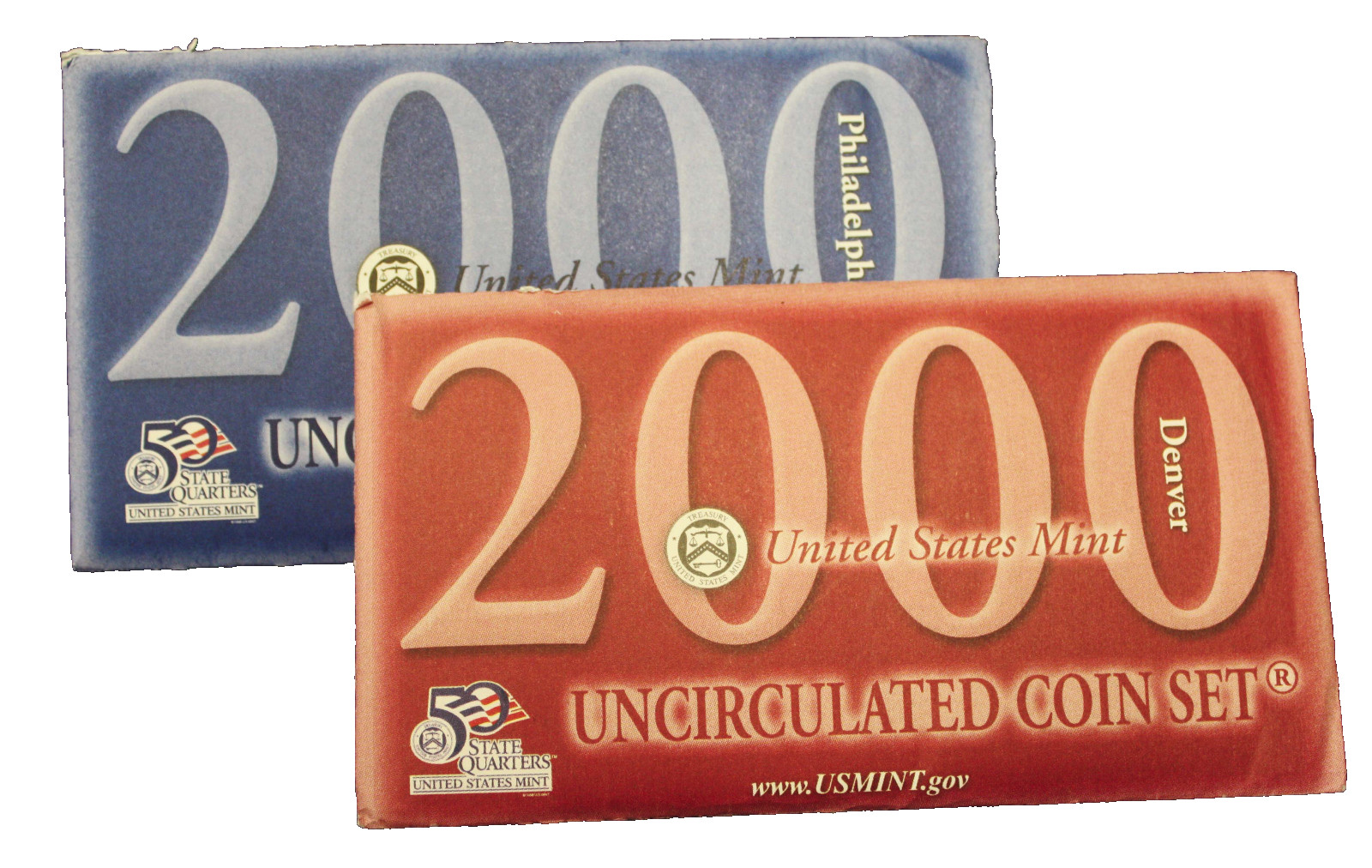 2000 US Uncirculated Mint Set | 20 Coins P & D Folders | Original Envelope