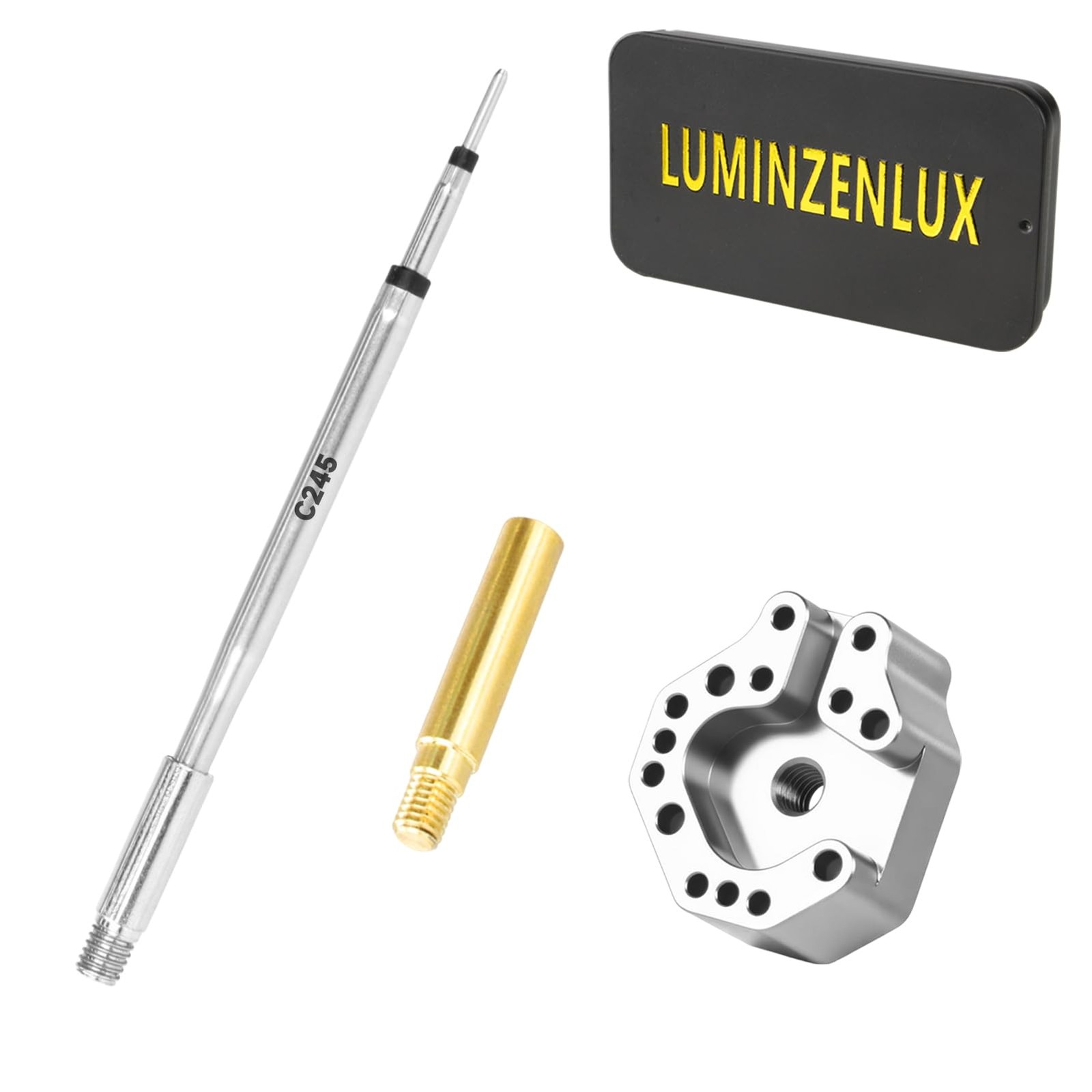 Joystick Soldering Iron Tip Kit with C245 & 936 Adapters – Multi-Hole Chrome-...