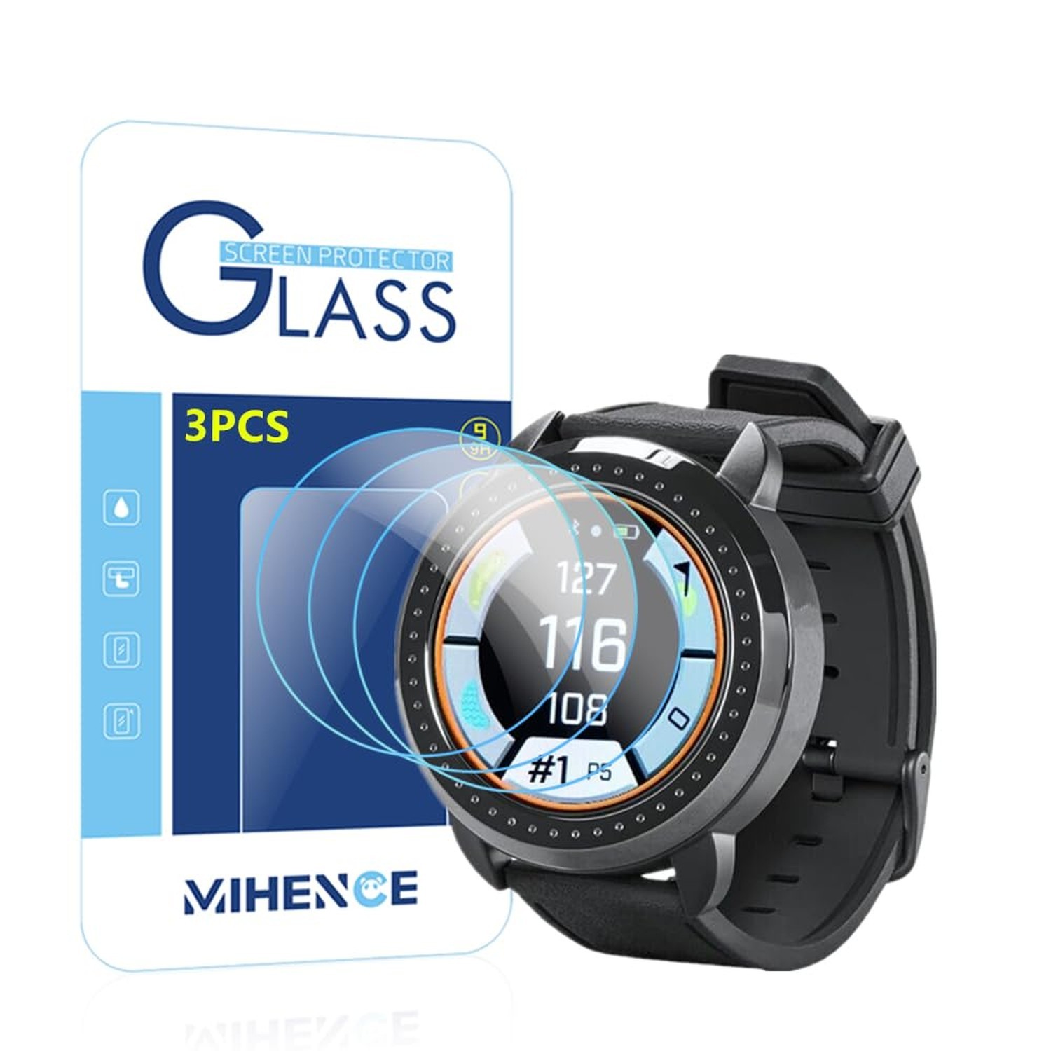 Compatible for Bushnell ION Elite Watch Screen Protector, 9H Anti-Scratch Tem...