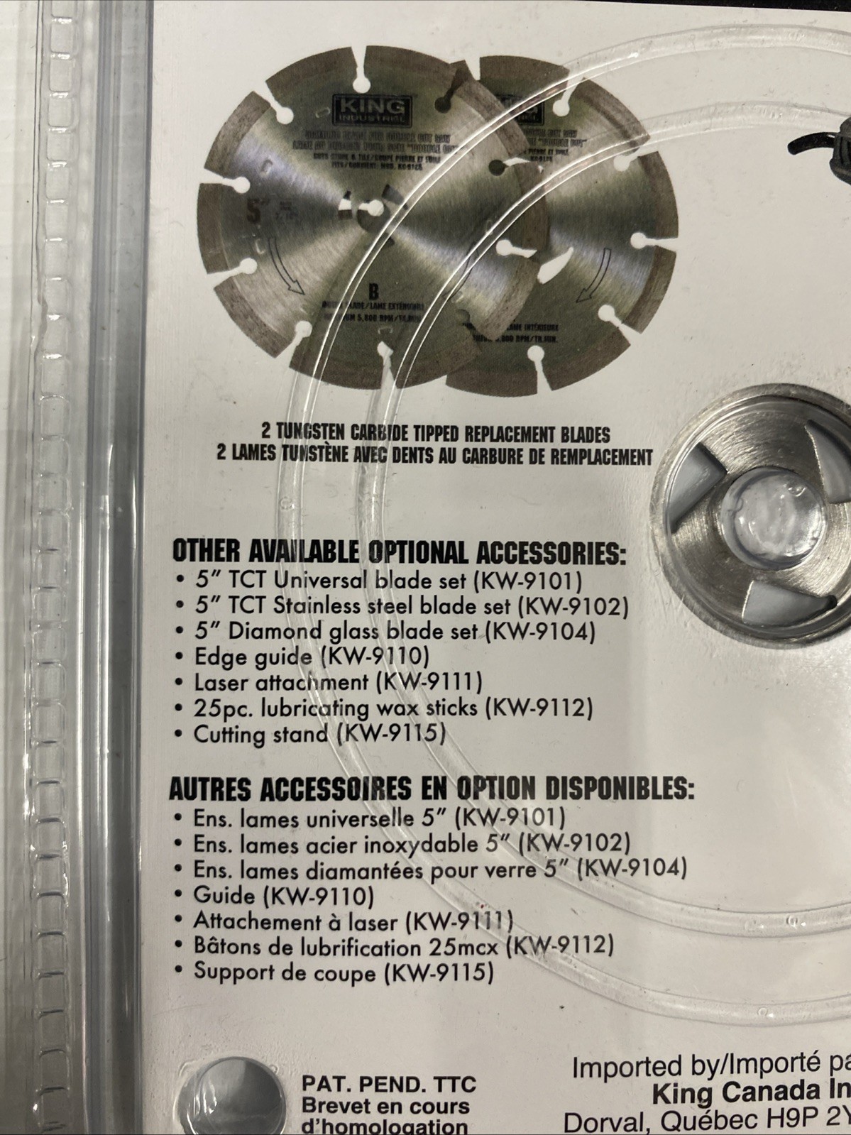 King Canada KW9103 5” Segmented Diamond Blade Set Stone Masonry Cutting NOS