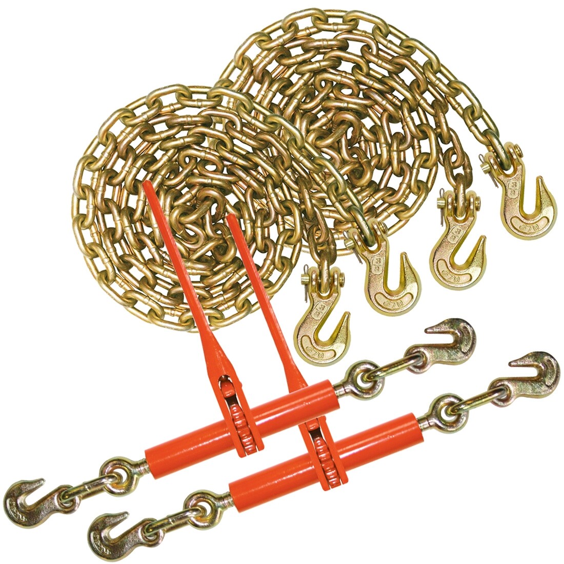 VULCAN G70 Chain & Load Binder Kit - 3/8" x 10' - 6600 lbs SWL