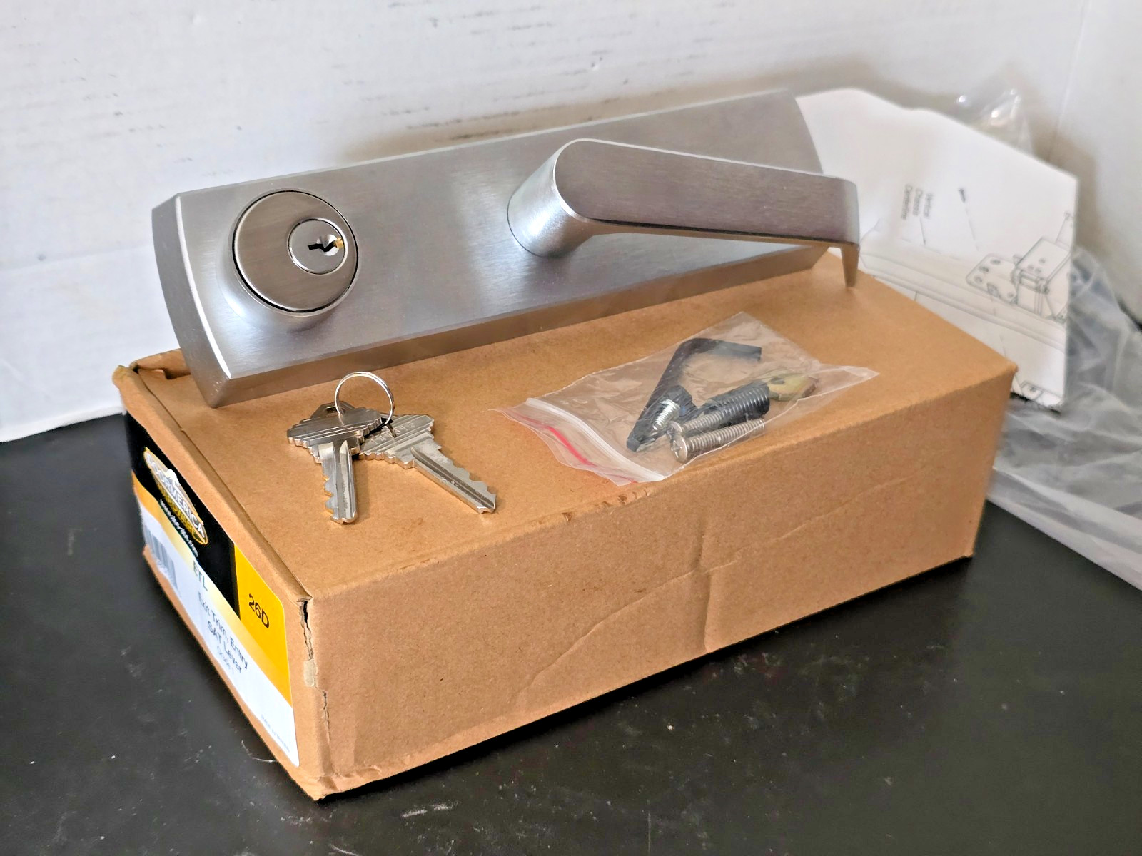DOORMERICA ETL 26D Exit Trim, Entry Satin Device Lever, NEW