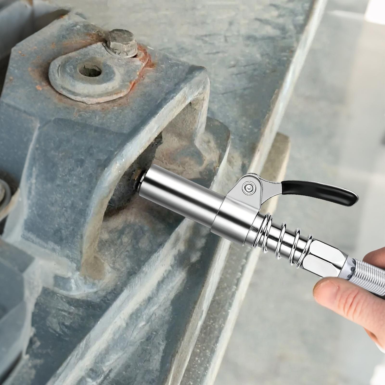 Locking Grease Coupler Universal Quick Release Steel Grease Nozzle