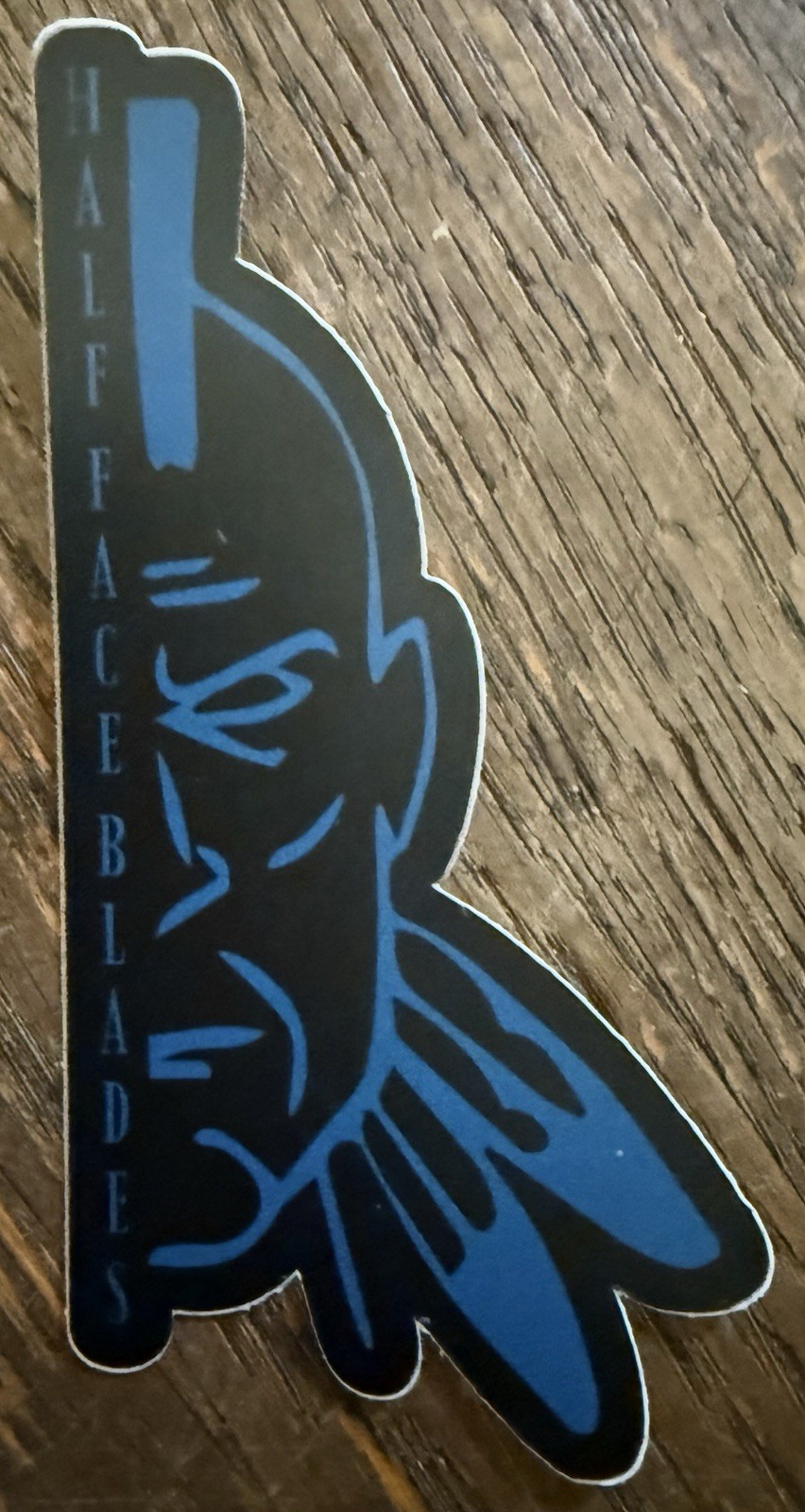 Half Face Blades Logo Black & Blue Sticker
