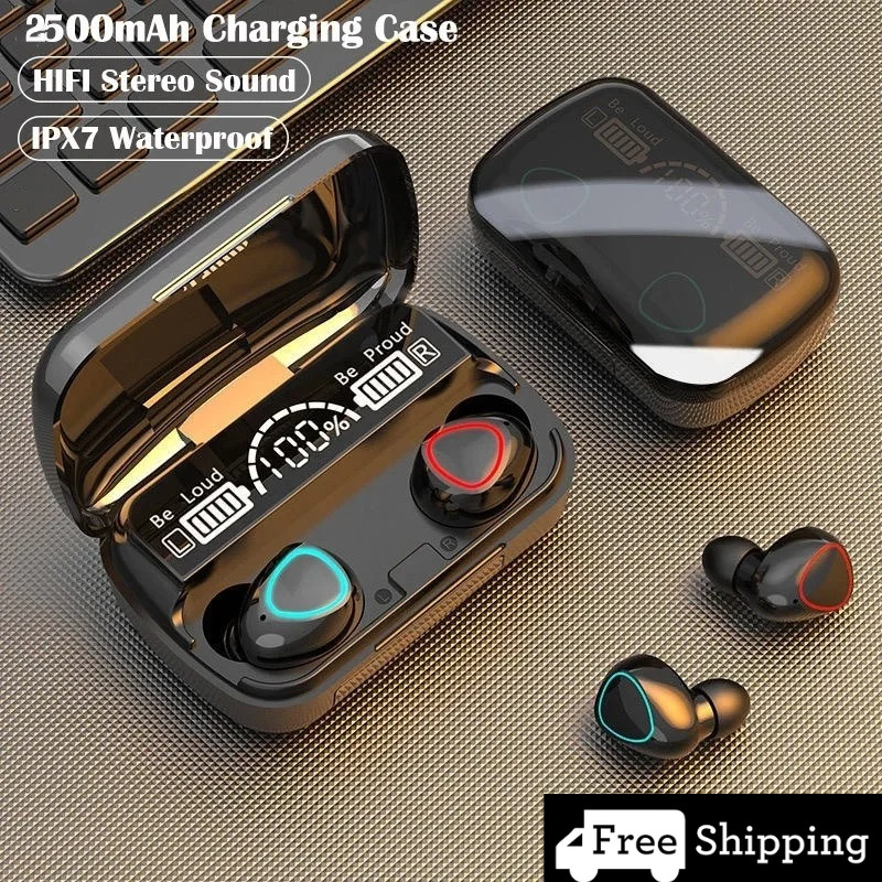 TWS Bluetooth Earbuds Waterproof Bluetooth 5.3 Headset Noise Cancelling Wireless