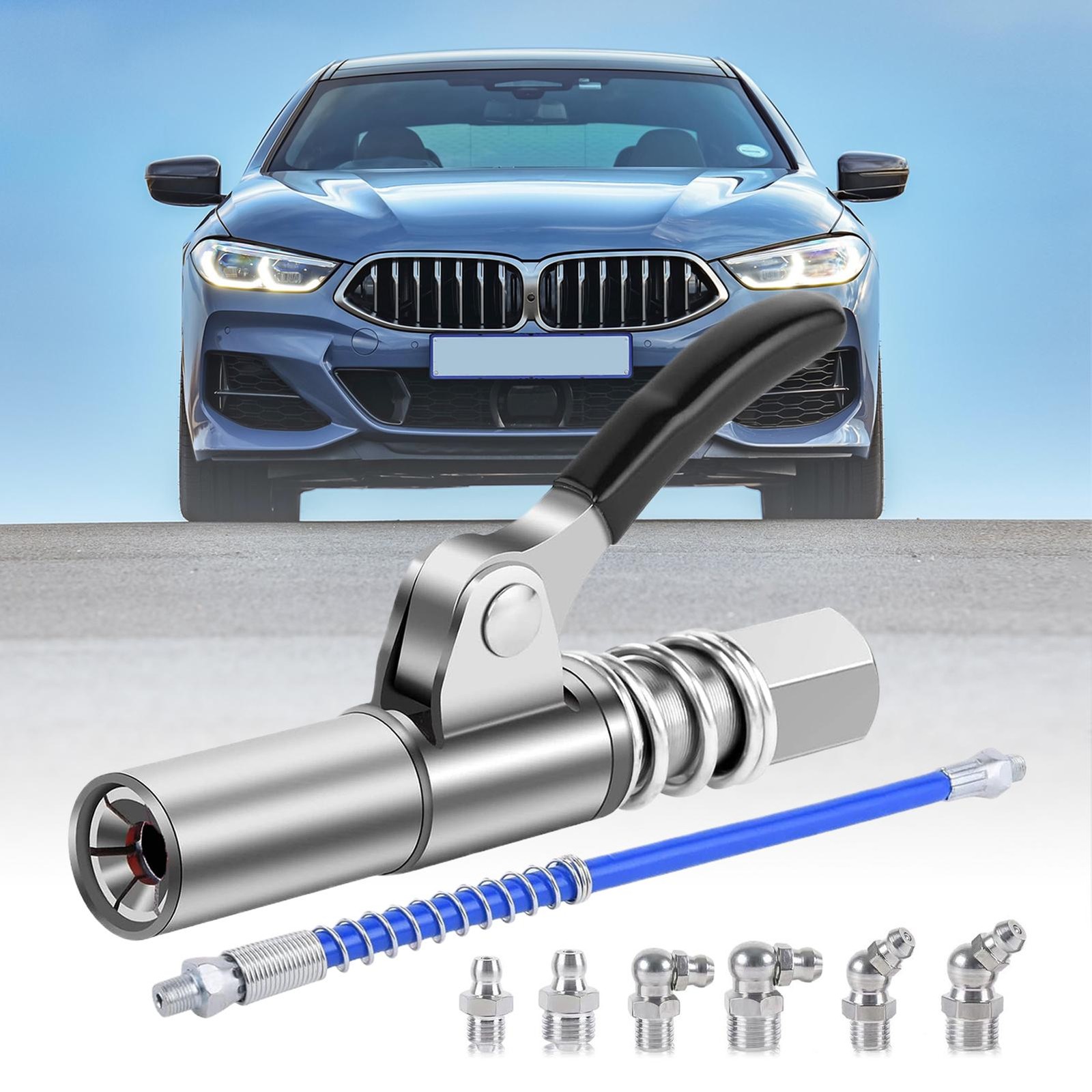 Locking Grease Coupler Universal Quick Release Steel Grease Nozzle