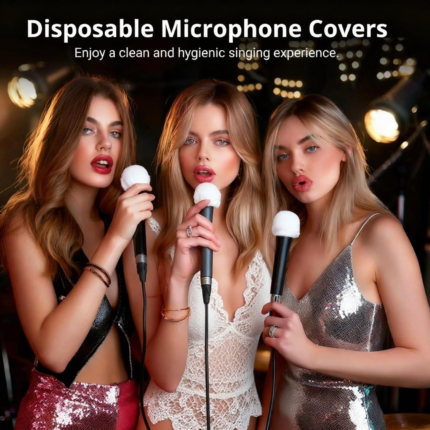 100 Pcs Non-Woven Microphone Cover, Disposable Hygiene Covers, Handheld Micro...