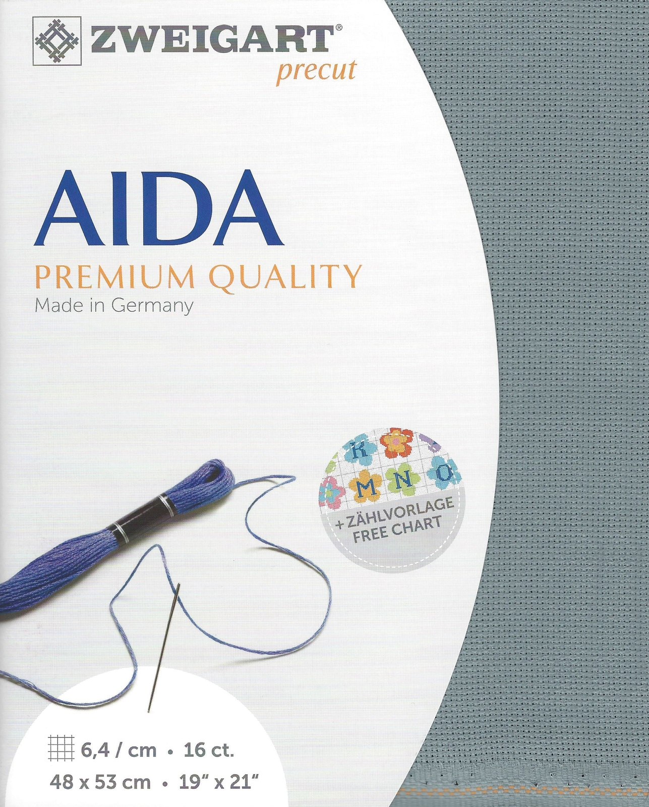 Precut Zweigart Aida 16 count Misty Blue 3251/594