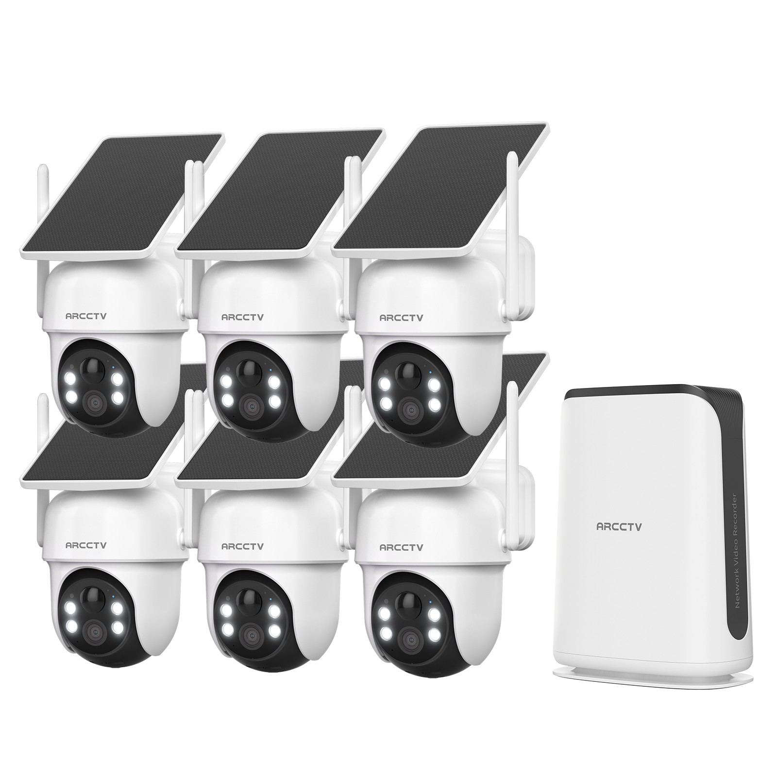 Solar Battery Powered Wireless WiFi Outdoor Pan/Tilt Home Security Camera System