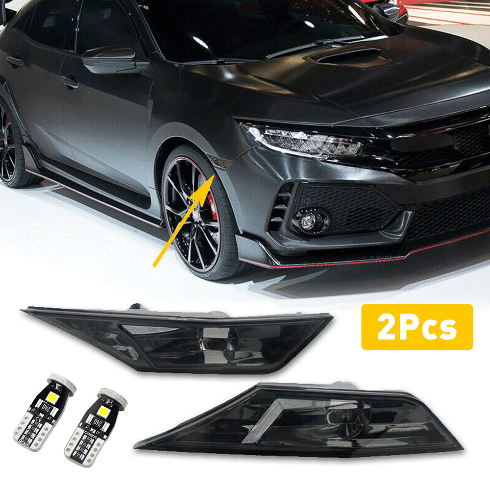 Smoked LED Side Markers Super Bright Lights For 2016-2021 Honda CIVIC with T10