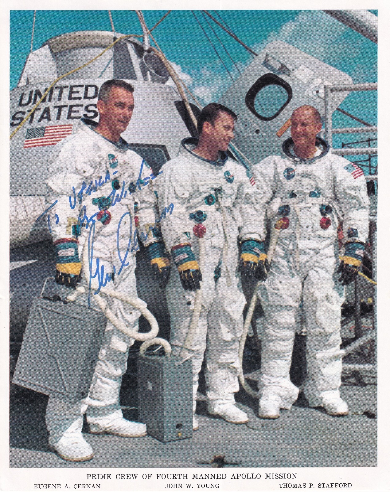 Eugene Cernan - Original Signed NASA Large Photo