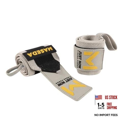 Pro-Grade Weightlifting Wrist Wraps (24") for Gym, Strength Grey&Black