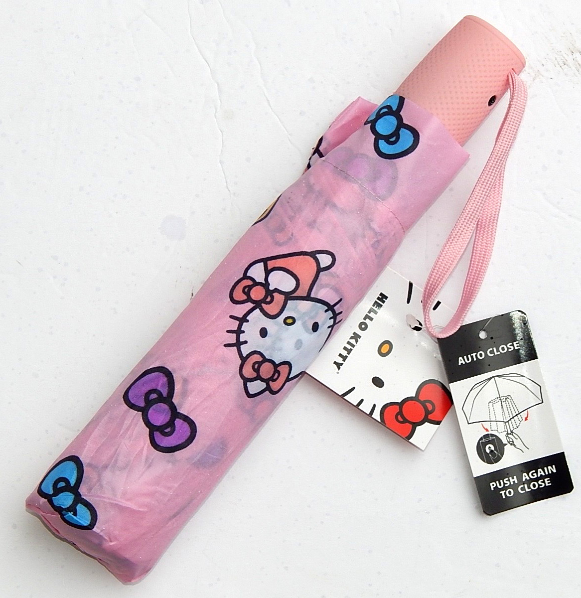 HELLO KITTY AUTO OPEN AUTO CLOSE  KITTY PINK PRINT UMBRELLA NEW AUTHENTIC