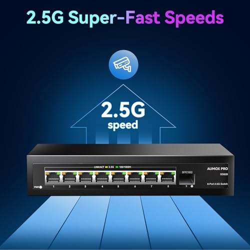 Port 2.5Gb Unmanaged Ethernet Switch with 8* 2.5G+ 1*10G SFP Ports, 60 Gbps 9