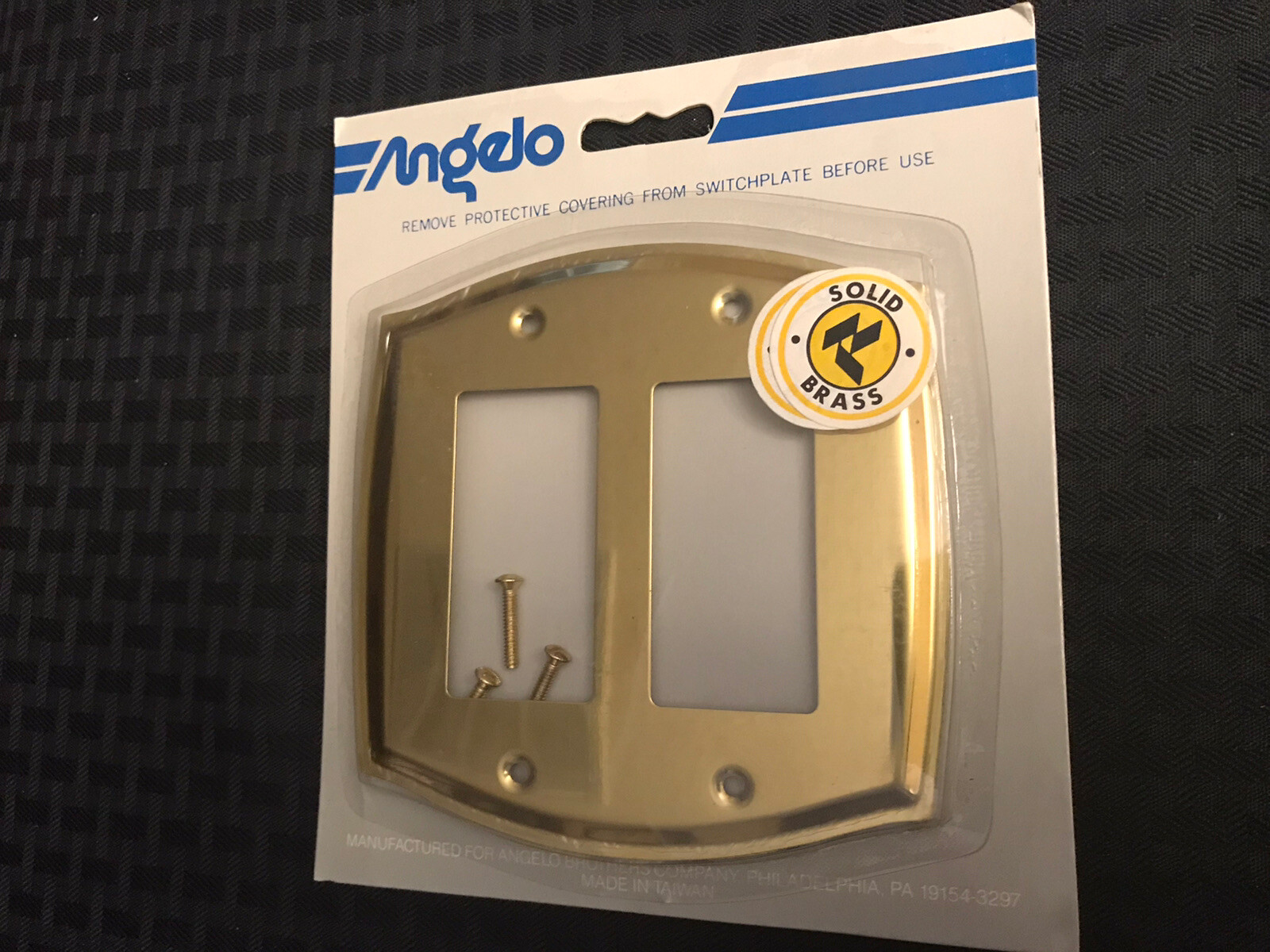Angelo Solid Brass Decorator Wall Plate - Double Rocker Switch Cover