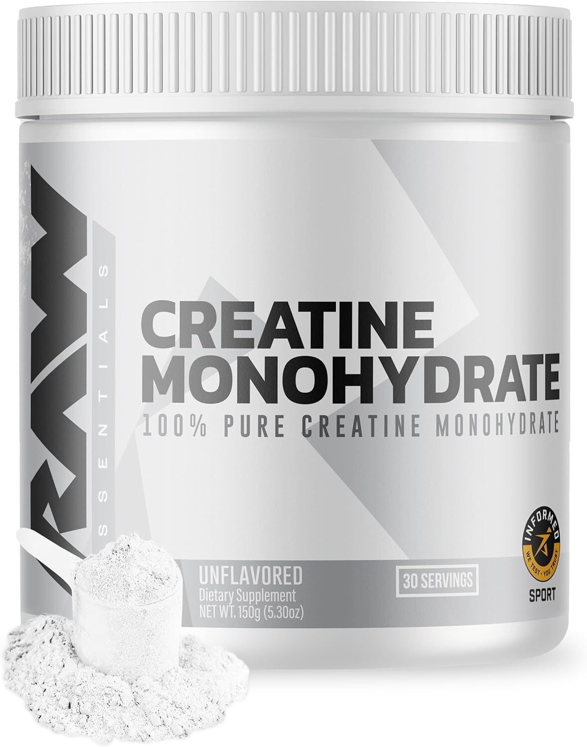 Raw Nutrition Creatine Monohydrate Powder Unflavored 150 Grams 30 Servings New