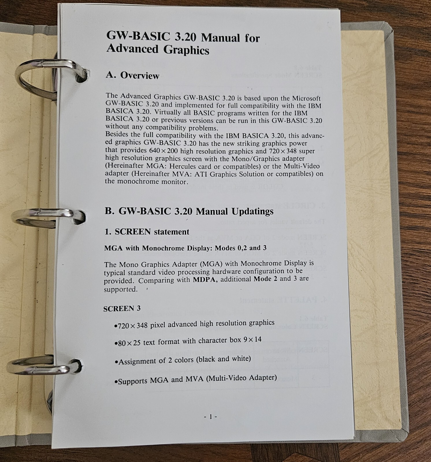 Hyundai Personal Computer Systems MS-DOS Version 3.2 Binder Book GW- Basic