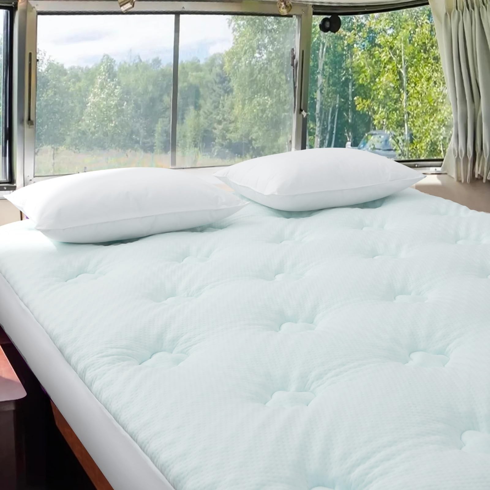 Hansleep RV Short Queen Mattress Topper Memorry Foam, Camping Queen Foam | Br...