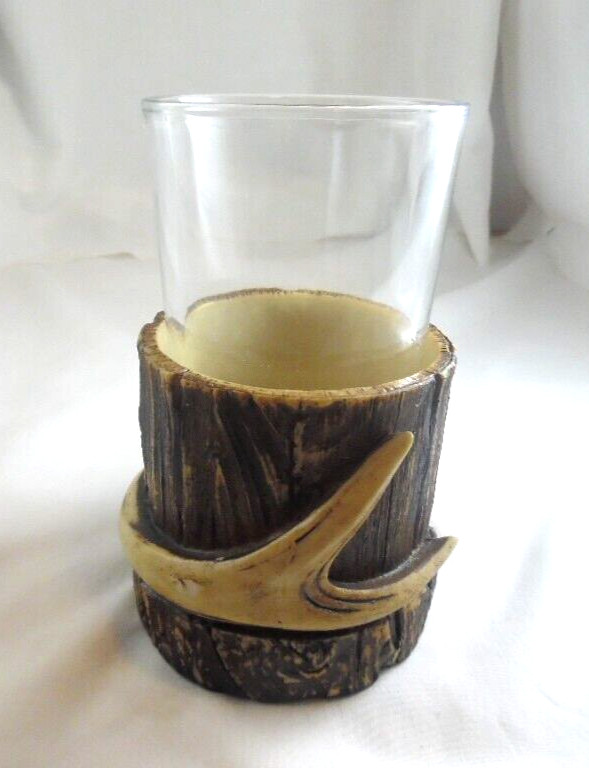 Resin Antler Bathroom Tumbler with Removable Glass