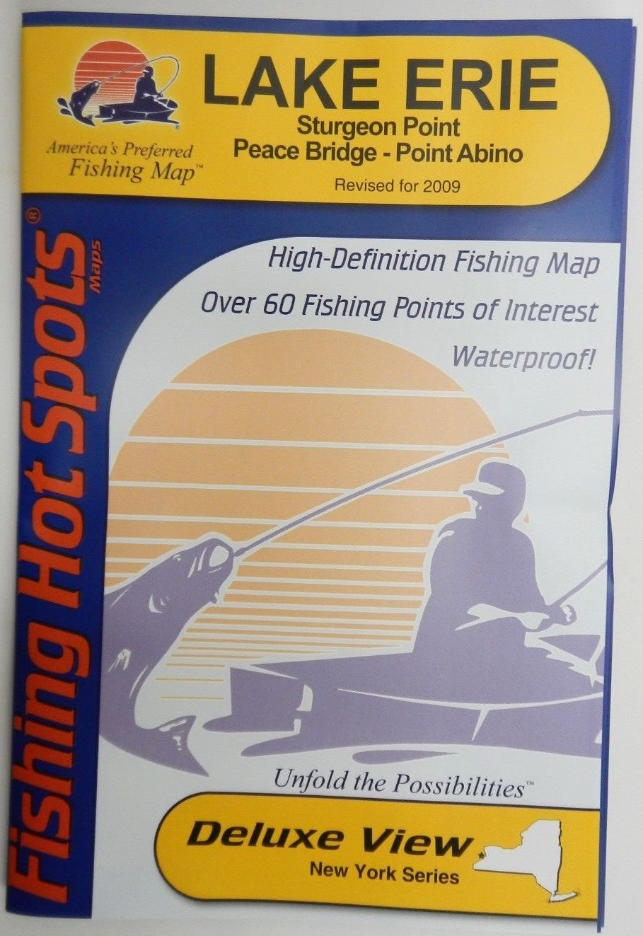 Lake Erie Fishing Lake Map, Sturgeon Pt Peace Bridge to Pt Abino, GPS Pts #M485