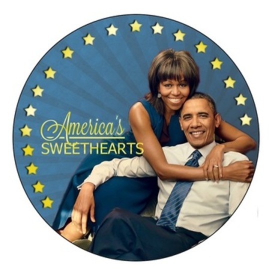 Americas Sweethearts President Barack Michelle Obama Democrat Button Pin 3"