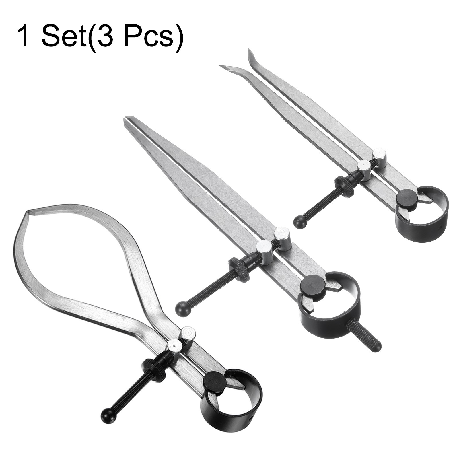 3pcs Spring Outside Inside Caliper Divider 6" Stainless Steel Spring Caliper Set