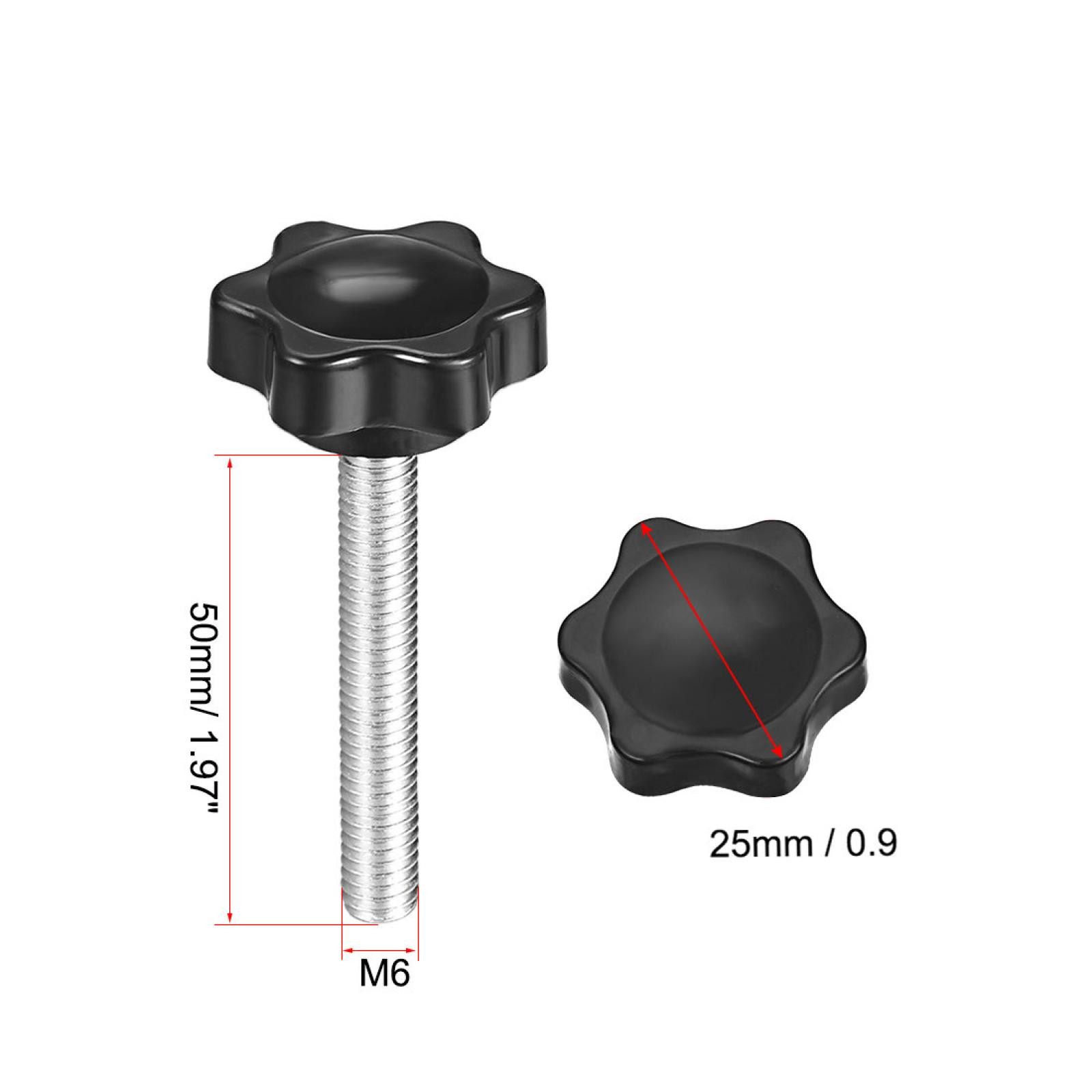 locking plum knob hexagonal shape star knob M6×50mm thread 10pcs