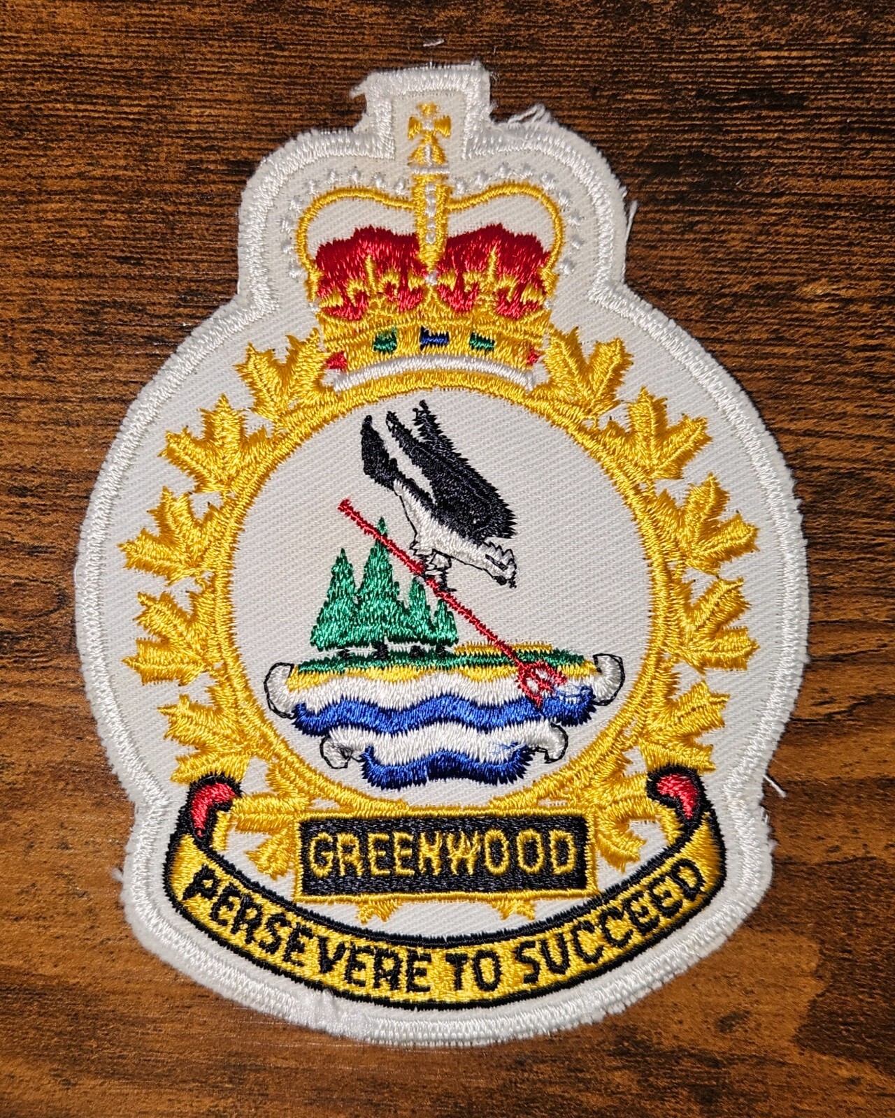Ryl Canadian Air Force Greenwood Persevere to Succeed Vintage Souvenir Patch