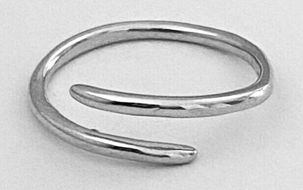 14k White Gold Plated Women's Wrap Adjustable Toe Ring Solid Metal 925 Silver