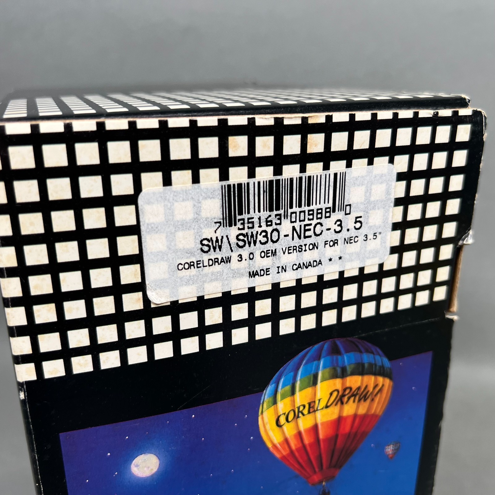 Corel DRAW! 3.0 CD-Rom & 3.5" Diskettes NEC VTG Big Box Computer Software Manual