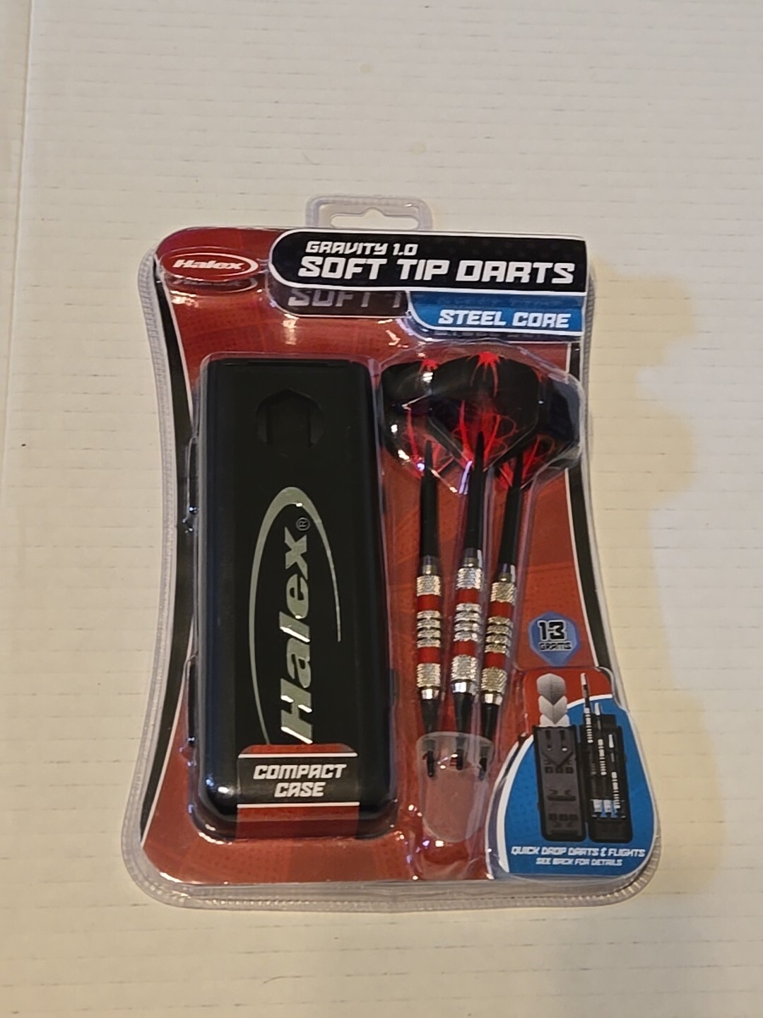 Halex Gravity 1.0 Soft Tip Darts (13G) New Sealed Red With Travel Pocket Case