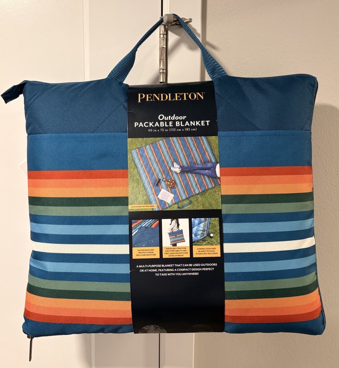 Pendleton Outdoor Packable Throw Blanket 60” x 72” Picnic Camping Beach Tailgate