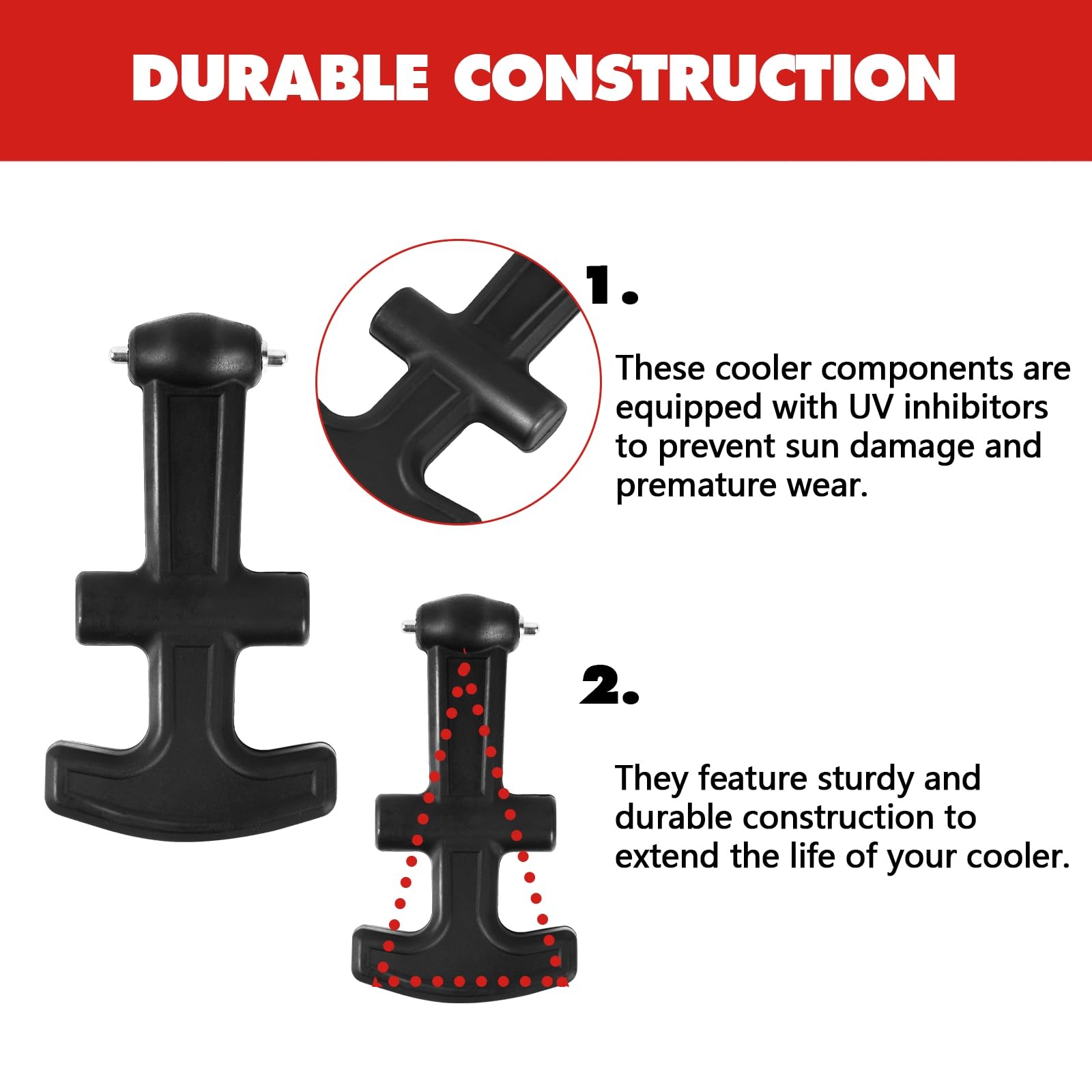 2-Pack Universal T-Latch Handle Cooler Lid Replacement Kit for BMX & Overland