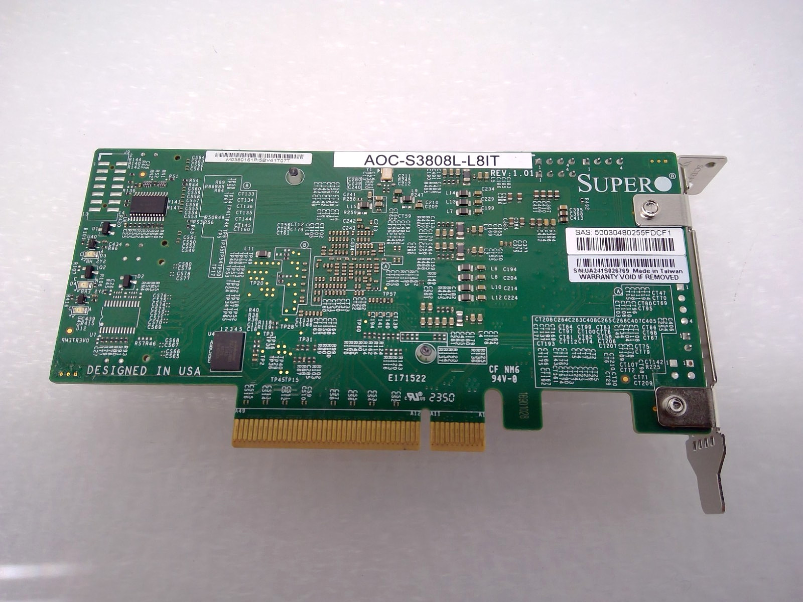 Supermicro AOC-S3808L-L8iT 12Gb/s SAS3 6Gb/s SATA HBA PCIe 4.0 x8 Broadcom 3808