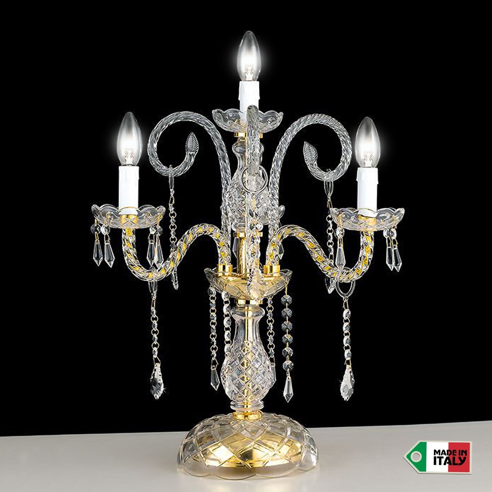 Large Classic Crystal Light 4 Lights Gold Model Monalisa DESIGN SWAROVSKY