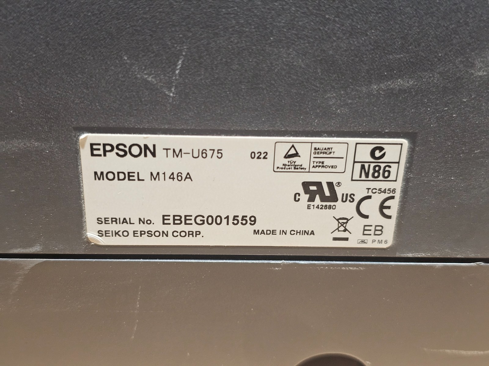 Epson TM-U675 M146A POS Receipt Printer USB