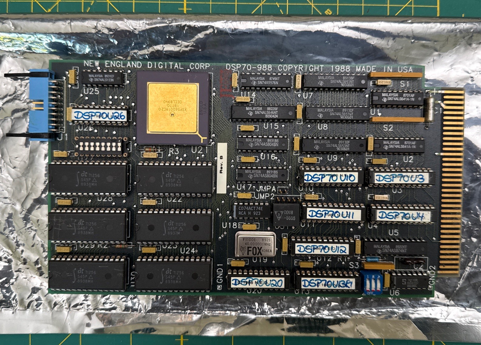 New England Digital Synclavier DSP70 Computer Bin Card
