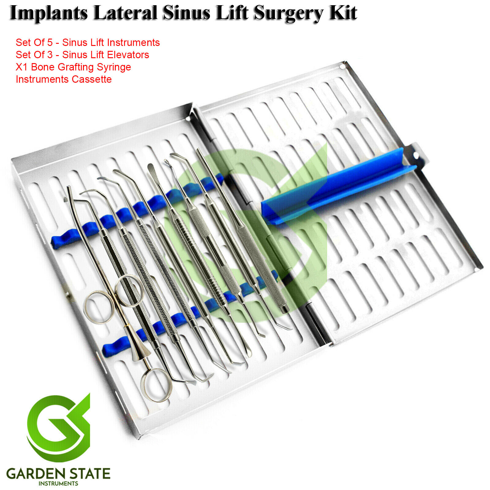 Lateral Sinus Lift Kit Elevators Curettes Syringe Cassette Periodontist Implants
