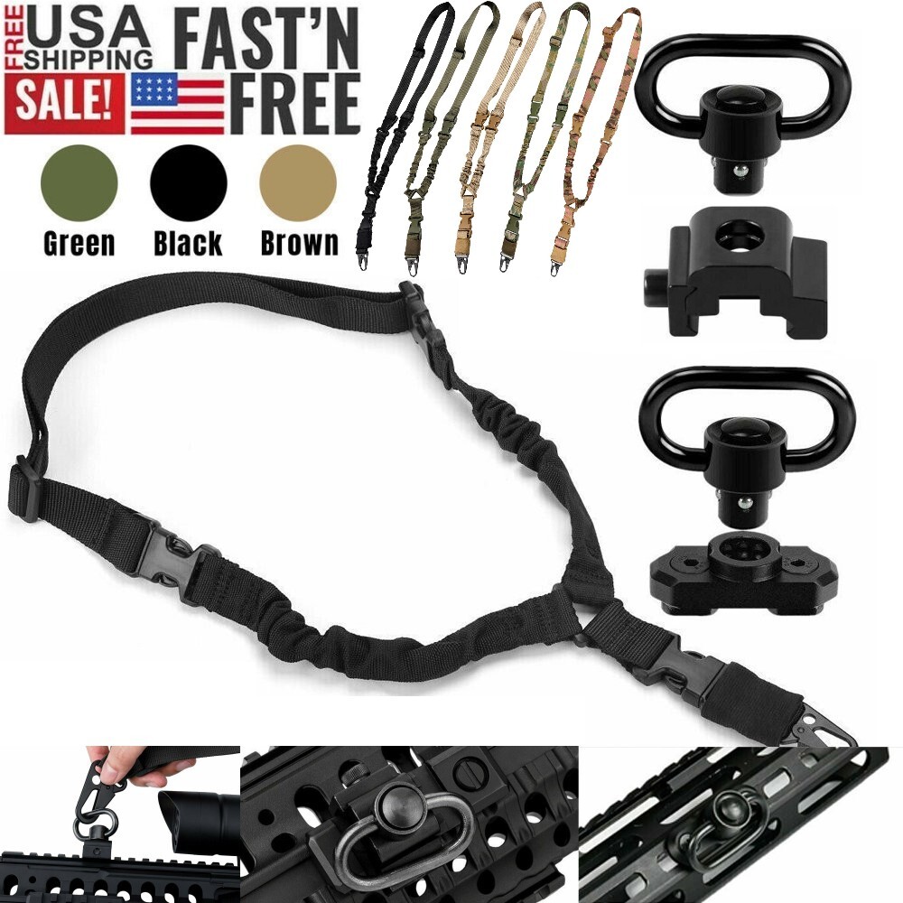 Tactical Single Point Rifle Sling Gun Strap &Quick Release QD M-Lok Sling Swivel