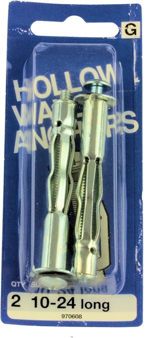10-24 Long Hollow Wall Anchors - 2 Pack H-970608