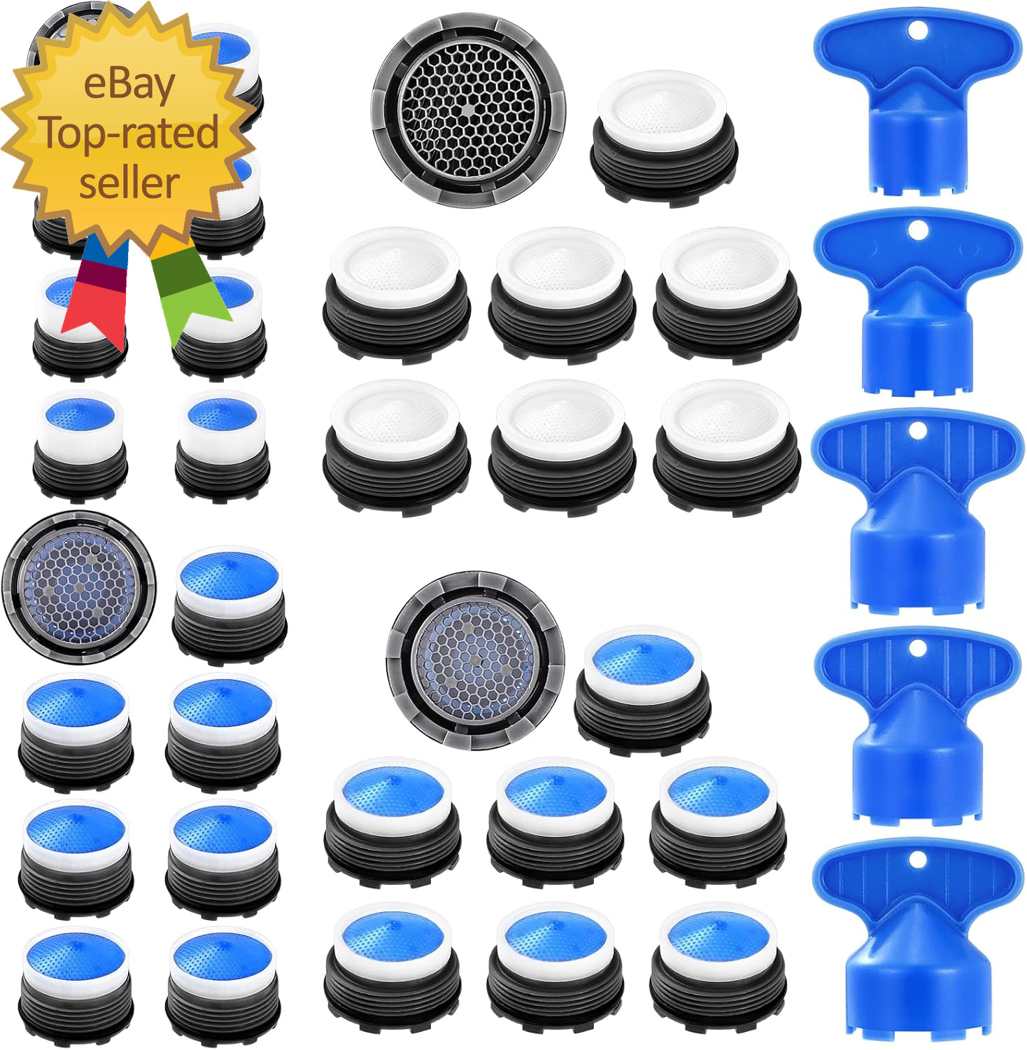 28 Pcs Faucet Aerators with 5 Pcs Faucet Aerator Key Aerators Replacement Insert
